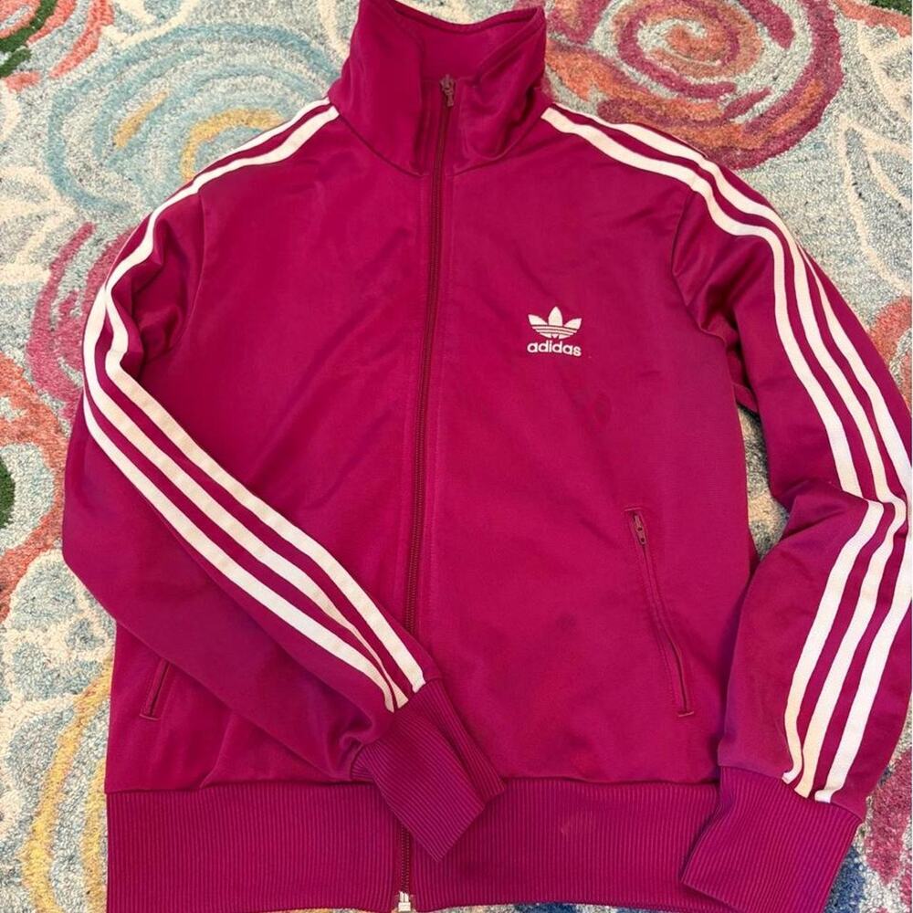 Adidas fuchsia track jacket with